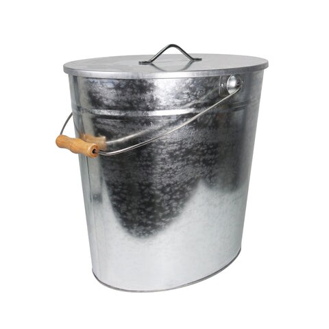 Ascheeimer 24 L für Kamin, Ofen & Grill verzinkt 39 x 27 x 35 cm
