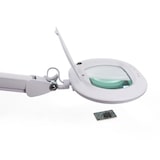 thumbnail of Lâmpada de LED com grampo, braço giratório, interruptor e dimmer, 60 LEDs, ampliação 2.25x, para leitura, pintura, hobbies e trabalho, branca.