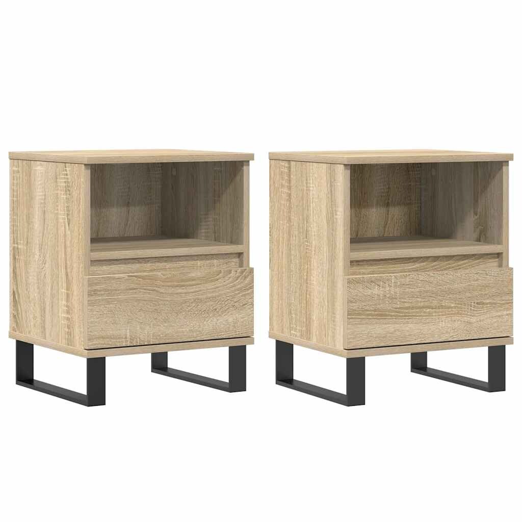 vidaXL Nachttische 2 Stk. Sonoma-Eiche 40x35x50 cm Holzwerkstoff