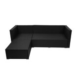 thumbnail of Décoshop26 - Salon de jardin pour balcon jardin lounge set sofa polyrotin noir coussin gris foncé 04_0003248