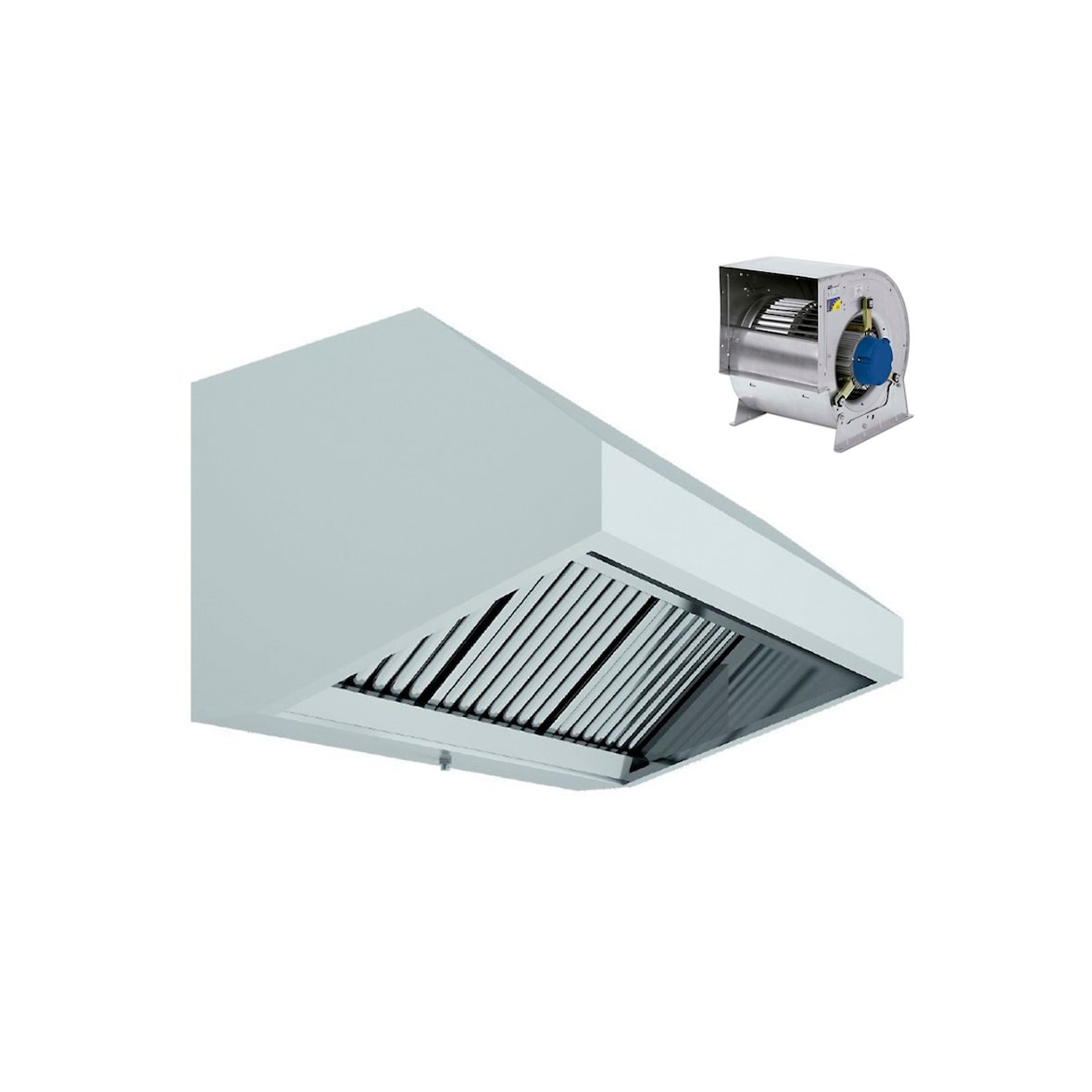 Campana Industrial Extractora Acero Inoxidable Con Turbina 1000x900x680mm + 7/7-1/5CV