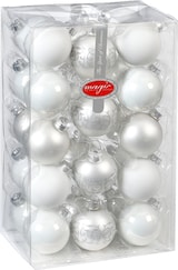 thumbnail of 28 Weihnachtskugeln Glas 6cm glänzend matt Christbaumkugeln Weihnachtsbaumkugeln Christbaumschmuck Weihnachtsbaumschmuck Just White Mix