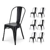 thumbnail of Lot de 6 chaises en métal noir mat - Style industriel