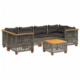 thumbnail of vidaXL 7-tlg. Garten-Sofagarnitur mit Kissen Grau Poly Rattan