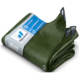 thumbnail of Abdeckplane 240 g/m² (4 x 6 m, Grün) wasserdichte Plane mit Ösen - Gewebeplane Schutzplane