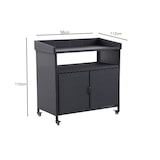 thumbnail of METRO PROFESSIONAL Carrello di servizio con armadietto Balsario, alluminio/PE rattan, 112 x 56 cm, nero