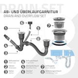 thumbnail of ML-Design Doppelspülbecken Edelstahl 81,5 × 40 cm – Rechteckige Küchenspüle mit 2 Becken, Einbau-/Unterbauspüle mit Ab- & Überlaufgarnitur & Siphon