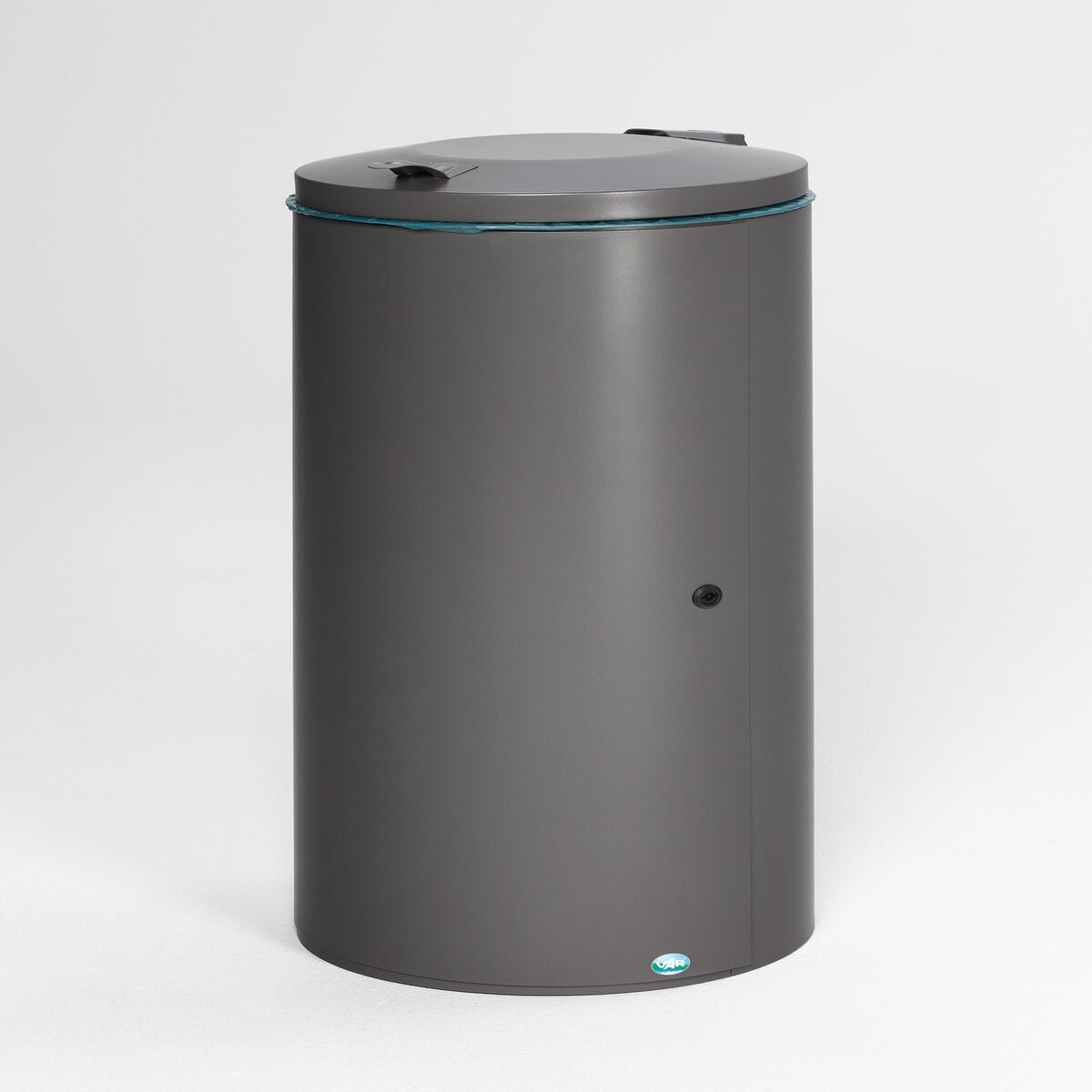 PROREGAL Abfallsammler mit Einflügeltür + Doppelbart-Schloss | 120 Liter, HxBxT 98x44x44cm | Verzinkter Stahl | Grau | Mülleimer Abfalleimer Müllkorb