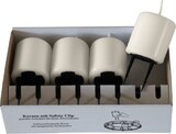 thumbnail of 4er Set Adventskerzen mit Safety Clip und Kerzenstecker (Haltekrallen) Moonstone Stein 8 x ? 5 cm