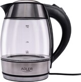 thumbnail of Adler AD1246 Hervidor Agua Eléctrico, 1,8 L, sin BPA, Resistencia Oculta, Inalámbrico, Apagado Automático, Transparente, 2200W