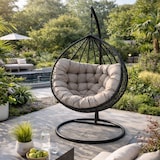 thumbnail of Sedia Sospesa Uovo per Giardino Poltrona Dondolo con Cuscino per Interno o Esterno Struttura in Acciaio, Relax 105x195h cm
