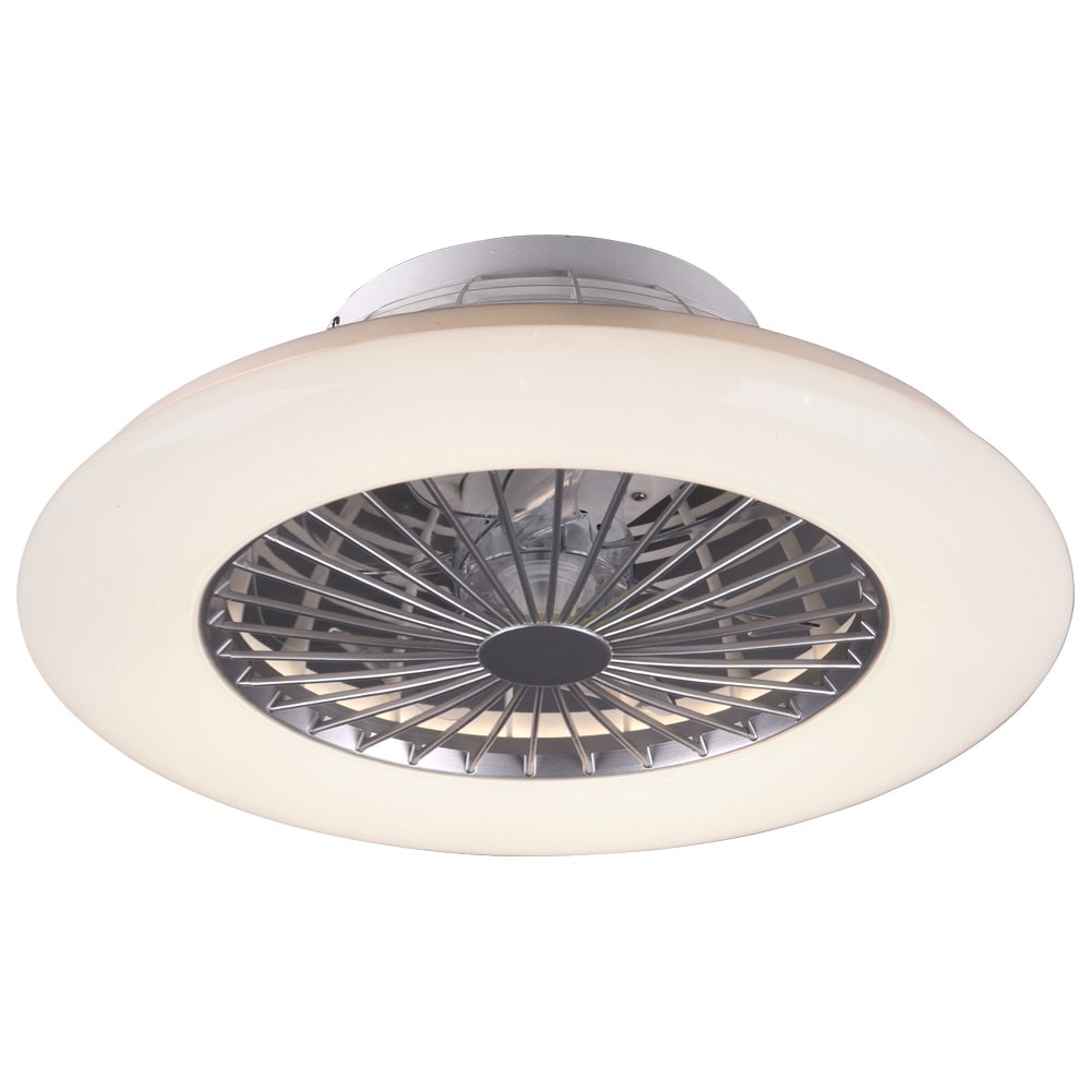 Ventilateur Plafond Lumière LED 30W Ø50cm - Éclairage Dimmable, Télécommande Effet Ciel Etoilé - Trio Lighting