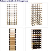 thumbnail of PROREGAL Modulares Weinregal VINOTECA MOD METAL | HxBxT 92,5x42,5x24,5cm | 4x9 Flaschen | Massives Kiefernholz | Braun geölt | Flaschenregal
