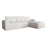 thumbnail of Oviala Sofá esquinero de 4 plazas con chaise longue derecha y cojines crudo