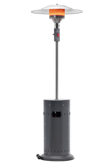 Tarrington House Stufa a gas da patio a fungo GPH3000, acciaio, Ø 76 x 218 cm, con antiribaltamento, riduttore di pressione, con ruote, antracite