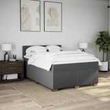 thumbnail of vidaXL Boxspringbett mit Matratze Dunkelgrau 160x200 cm Stoff