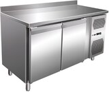 thumbnail of Edelstahl Kühltisch Kühltheke 2 Türen 155 L -2/+8°C Umluftkühlung Aufkantung