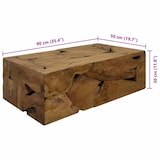 thumbnail of Mesa de centro de teca genuina marrón 90x50x30 cm