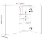 thumbnail of vidaXL LED-Spiegelschrank fürs Bad Glänzend Weiß 80x12x68 cm