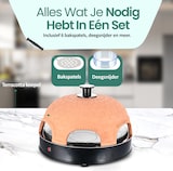 thumbnail of Emerio Pizzarette Origineel - 6 pers. Pizza Oven - Handgem. Terracotta Koepel - 6 Geïsol. Bakspatels - RVS bakplaat - PO-115984 1200W
