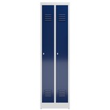 thumbnail of ClassiX Garderobenschrank, 2 Abteile, 1800 x 500 x 500 mm, lichtgrau/enzianblau