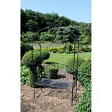 thumbnail of Gartenbank LONI mit Rosenbogen - 124cm Breit, Stahl, Schwarz | Terrassenbank Wetterfest Sitzbank Outdoor Bank