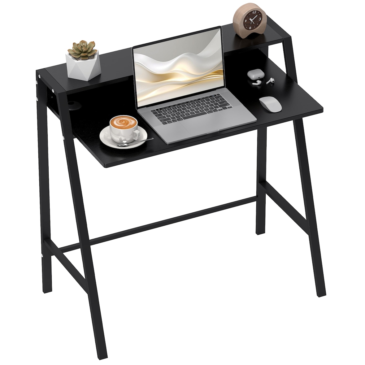 HOMCOM - Schreibtisch - 84L x 45B x 85H cm - schwarz