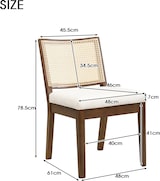 thumbnail of 2 Esszimmerstühle Massivholz Walnuss mit Rattanlehne und Leinenpolster