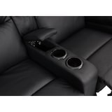 thumbnail of 2er Kinosessel HWC-K17, Relaxsessel Fernsehsessel Sofa, Nosagfederung Getränkehalter Fach ~ Kunstleder schwarz