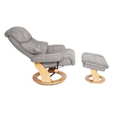 thumbnail of MCA Relaxsessel Calgary XXL, TV-Sessel Hocker, 180kg belastbar Stoff/Textil ~ hellgrau, Gestell naturbraun