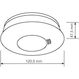 thumbnail of Rauchmelder, optional Funk, 3VDC, VdS anerkannt, weiß, 10J, Batterie/Akku, Vernetzbar über Kabel, max20St, optisch, 85dB, mit Sockel