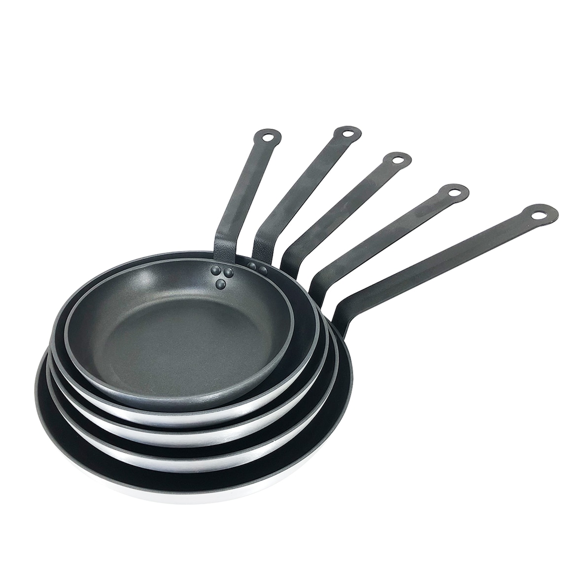 METRO PROFESSIONAL Set de 5 poêles, aluminium, Ø 20/ 24/ 28/ 32 cm, revêtement anti-adhésif en téflon, passe au four