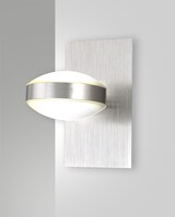 thumbnail of Mill Wandleuchte aus Metall und Methacrylat, Oberfläche: Satin-Nickel, integrierte 16-W-LED, warmweißes Licht (3000K), 1510lm, Code 3253-21-178