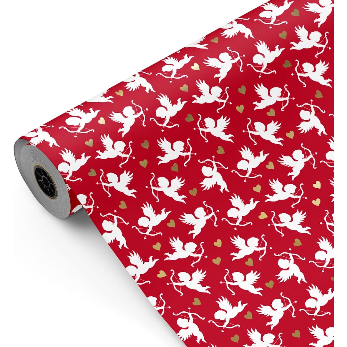 Bobina papel de regalo, rollo 62 cm x 40 m • Cupido rojo oro • Ideal para: tiendas, negocios, comercios, envolver regalos