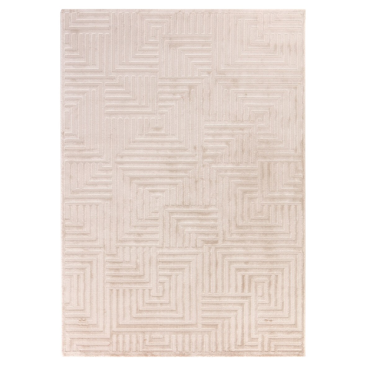 Carpetsale24, Kurzflor Teppich Wohnzimmer 240 x 340 cm, Beige Einfarbig Skandi-Boho Deko, 3D-Effekt, Extra Weich für Flur, Schlafzimmer und Küche