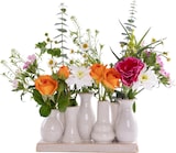 thumbnail of Jinfa 2 Set aus 7 kleinen Vasen auf festem Sockel | handgefertigte Blumenvasen Tischdeko | Antik-Weiß