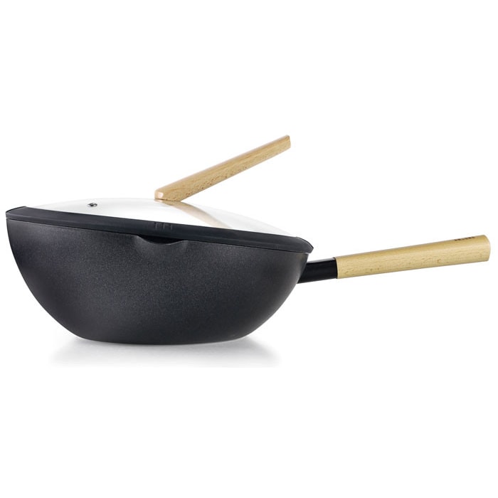 Wok con tapa LUXE aluminio forjado de Ibili
