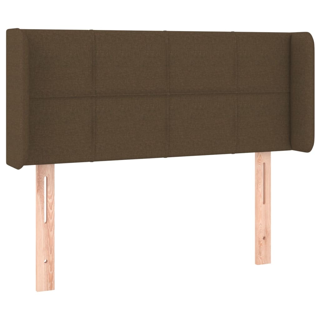 vidaXL Kopfteil mit Ohren Dunkelbraun 103x16x78/88 cm Stoff