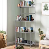 thumbnail of prateleira de cozinha COSTWAY, prateleira de microondas de 4 níveis com prateleiras ajustáveis, prateleira de microondas de metal, prateleira de pé