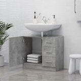 thumbnail of vidaXL Waschbeckenunterschrank Betongrau 63x30x54 cm Holzwerkstoff