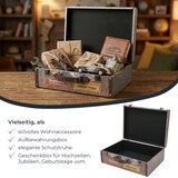 thumbnail of HMF Vintage Deko Koffer aus Holz, Aufbewahrungsbox mit Deckel und Ledergriff, stilvolle Aufbewahrung und Geschenkidee, Garage, 44 x 32 x 16 cm