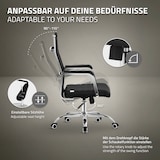 thumbnail of ML-Design Bürostuhl Schwarz Kunstleder ergonomisch, höhenverstellbar, Wippfunktion, Drehstuhl mit Armlehnen & Rollen
