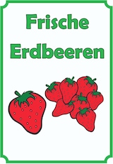 thumbnail of Verkaufsschild Schild Erdbeeren Hochkant A3 Rückseite selbstklebend