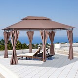 thumbnail of Outsunny Gazebo 4x3 in Acciaio con Doppio Tetto e Tende Impermeabili