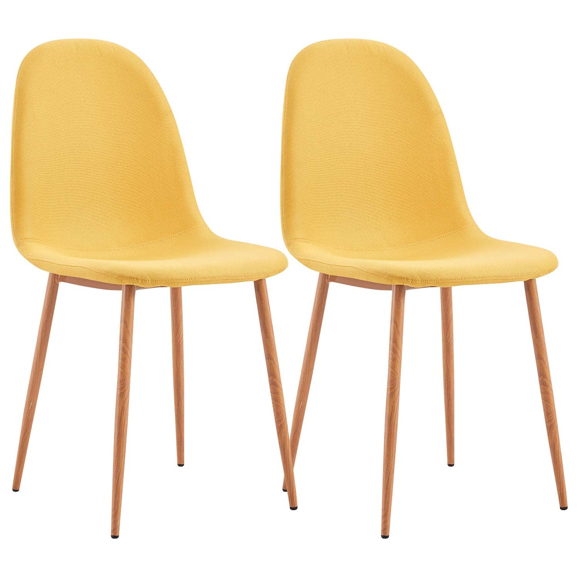 Pack 2 Sillas de Comedor Amarillo Lino Nuova 91x51x44cm Thinia Home