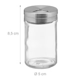 thumbnail of Relaxdays Gewürzstreuer, 12er Set, 3 Streugrößen, Gewürze & Kräuter, Gewürzgläser, Glas & Edelstahl, silber/transparent