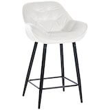 thumbnail of Décoshop26 - Barkruk/kinderstoel x1 met een gecapitonneerde zitting van crèmekleurig fluweel en zwart metaal 10_0004884