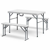 thumbnail of YOEVU kit mesa plegable y bancos portátil 113x61x74cm HDPE acero plegable resistente