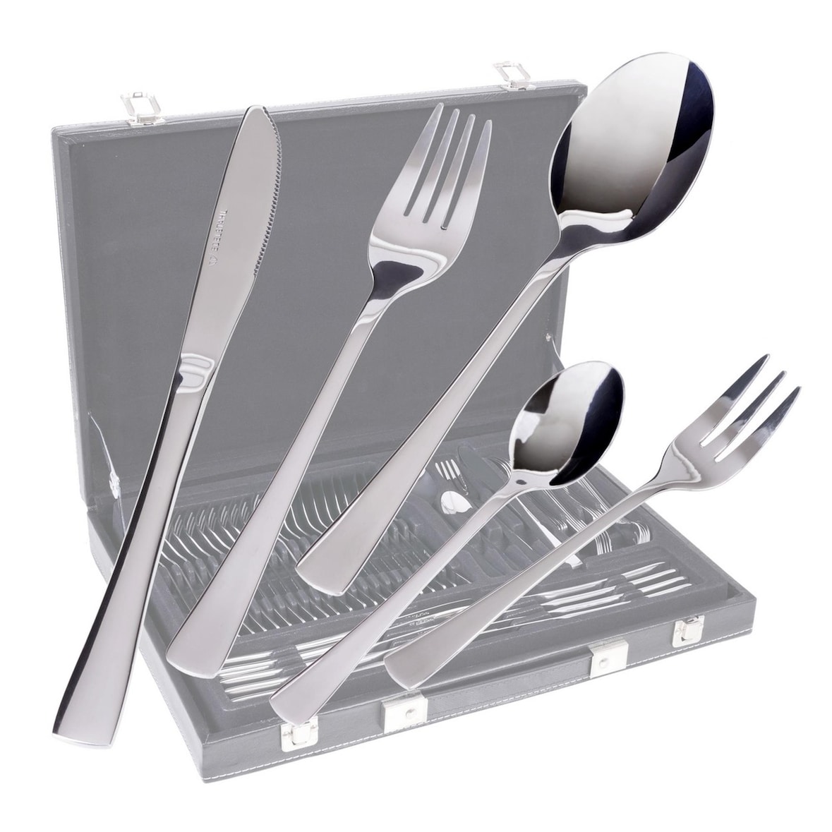 GRÄWE Tafelbesteck 60-tlg., inkl. Koffer,  für 12 Personen, Serie Würzburg