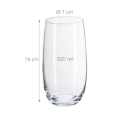 thumbnail of Relaxdays Trinkgläser 12er Set, Wassergläser, Kristallglas, spülmaschinenfest, Saft, Limo, Eistee, 520 ml, transparent